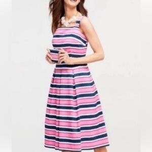 Talbots Pink and Blue Fit and Flared Dress Excellent Condition